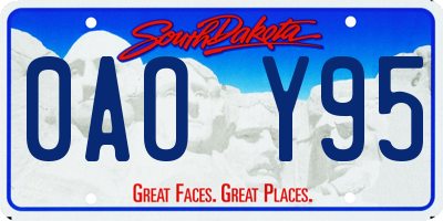 SD license plate 0AOY95