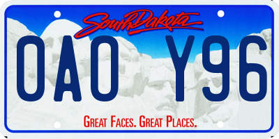 SD license plate 0AOY96