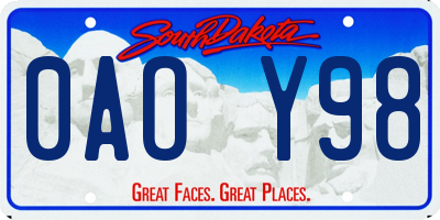 SD license plate 0AOY98