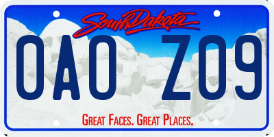 SD license plate 0AOZ09