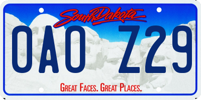 SD license plate 0AOZ29