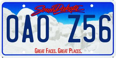 SD license plate 0AOZ56