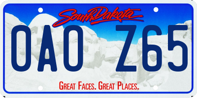 SD license plate 0AOZ65