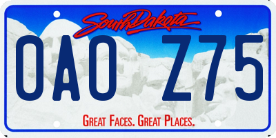 SD license plate 0AOZ75