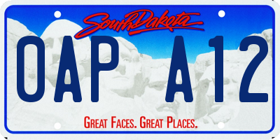 SD license plate 0APA12
