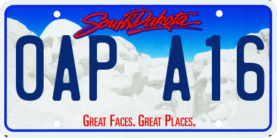 SD license plate 0APA16