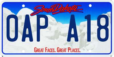 SD license plate 0APA18