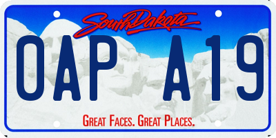 SD license plate 0APA19