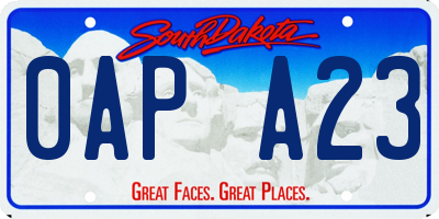 SD license plate 0APA23