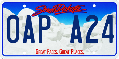 SD license plate 0APA24