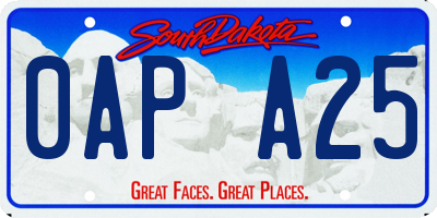SD license plate 0APA25