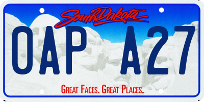 SD license plate 0APA27