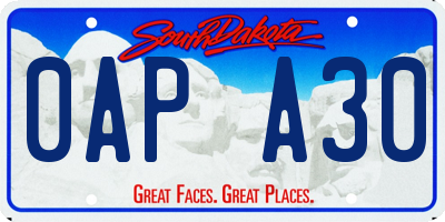 SD license plate 0APA30
