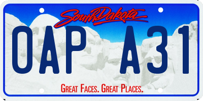 SD license plate 0APA31