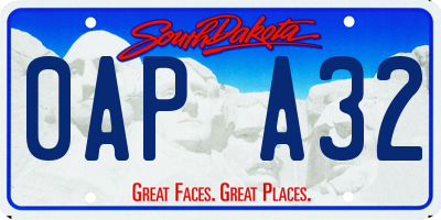 SD license plate 0APA32