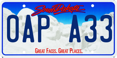 SD license plate 0APA33