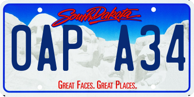 SD license plate 0APA34