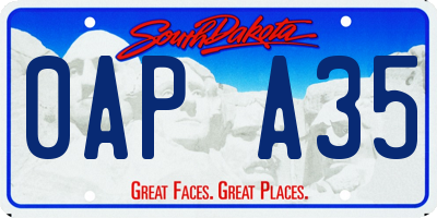 SD license plate 0APA35