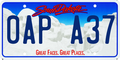 SD license plate 0APA37