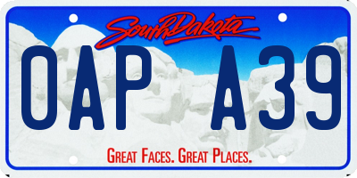 SD license plate 0APA39