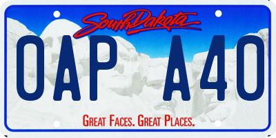 SD license plate 0APA40