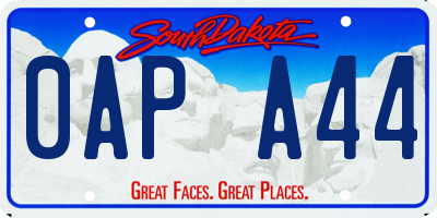 SD license plate 0APA44