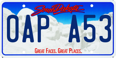 SD license plate 0APA53
