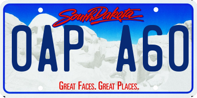 SD license plate 0APA60