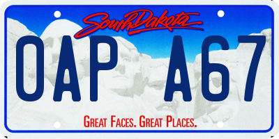 SD license plate 0APA67