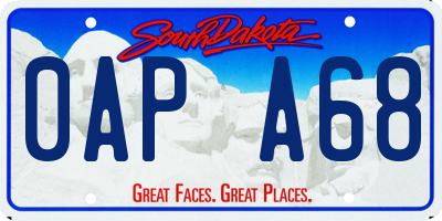 SD license plate 0APA68