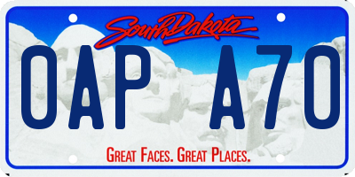 SD license plate 0APA70