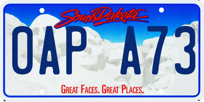SD license plate 0APA73