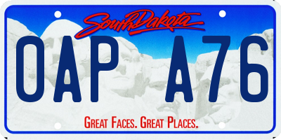 SD license plate 0APA76