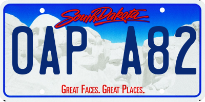 SD license plate 0APA82