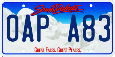 SD license plate 0APA83