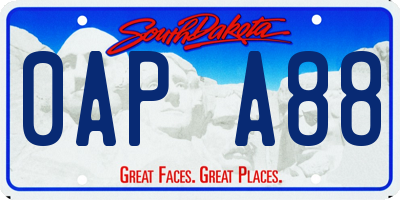 SD license plate 0APA88