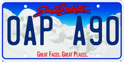 SD license plate 0APA90