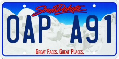 SD license plate 0APA91
