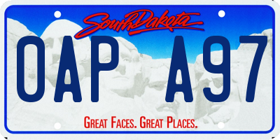 SD license plate 0APA97