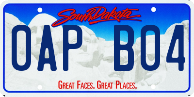SD license plate 0APB04