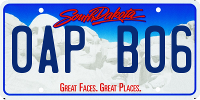 SD license plate 0APB06