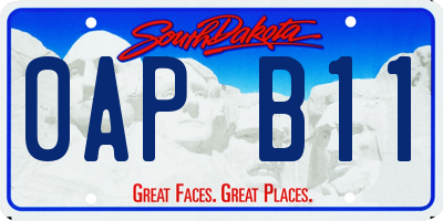 SD license plate 0APB11