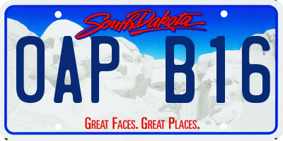 SD license plate 0APB16