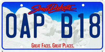 SD license plate 0APB18