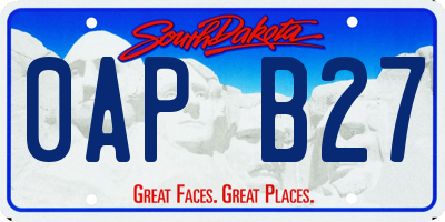 SD license plate 0APB27