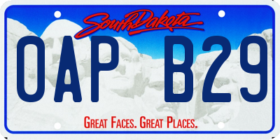 SD license plate 0APB29