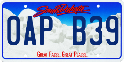 SD license plate 0APB39
