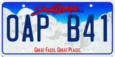 SD license plate 0APB41