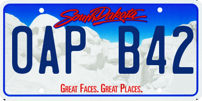 SD license plate 0APB42