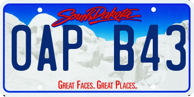 SD license plate 0APB43